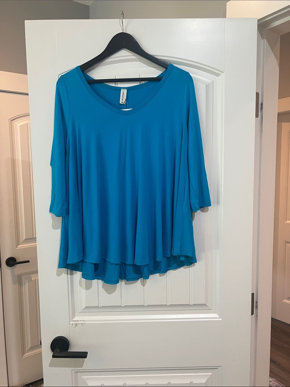Bamboo Turquoise Blue  Layered Flowing Women's Top